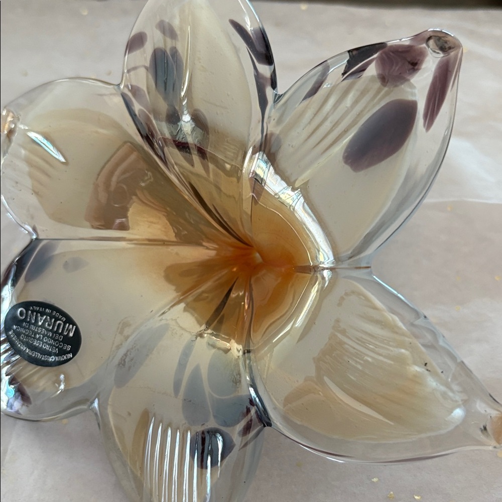 - Italian Murano Art Glass gold $ Mixed Colors Pedals 6 pedals Handmade - Picture 2 of 7